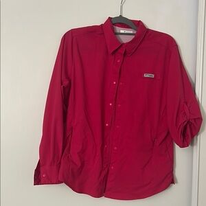 Columbia Pink Casual Button Down Outdoor Shirt